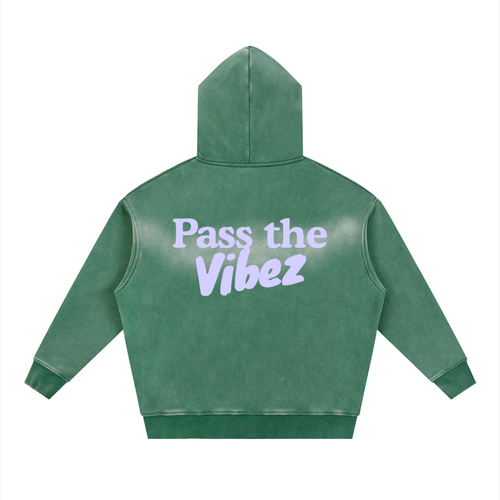Sunfade Two-way Zipper Boxy Fleece Hoodie