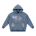 Sunfade Two-way Zipper Boxy Fleece Hoodie