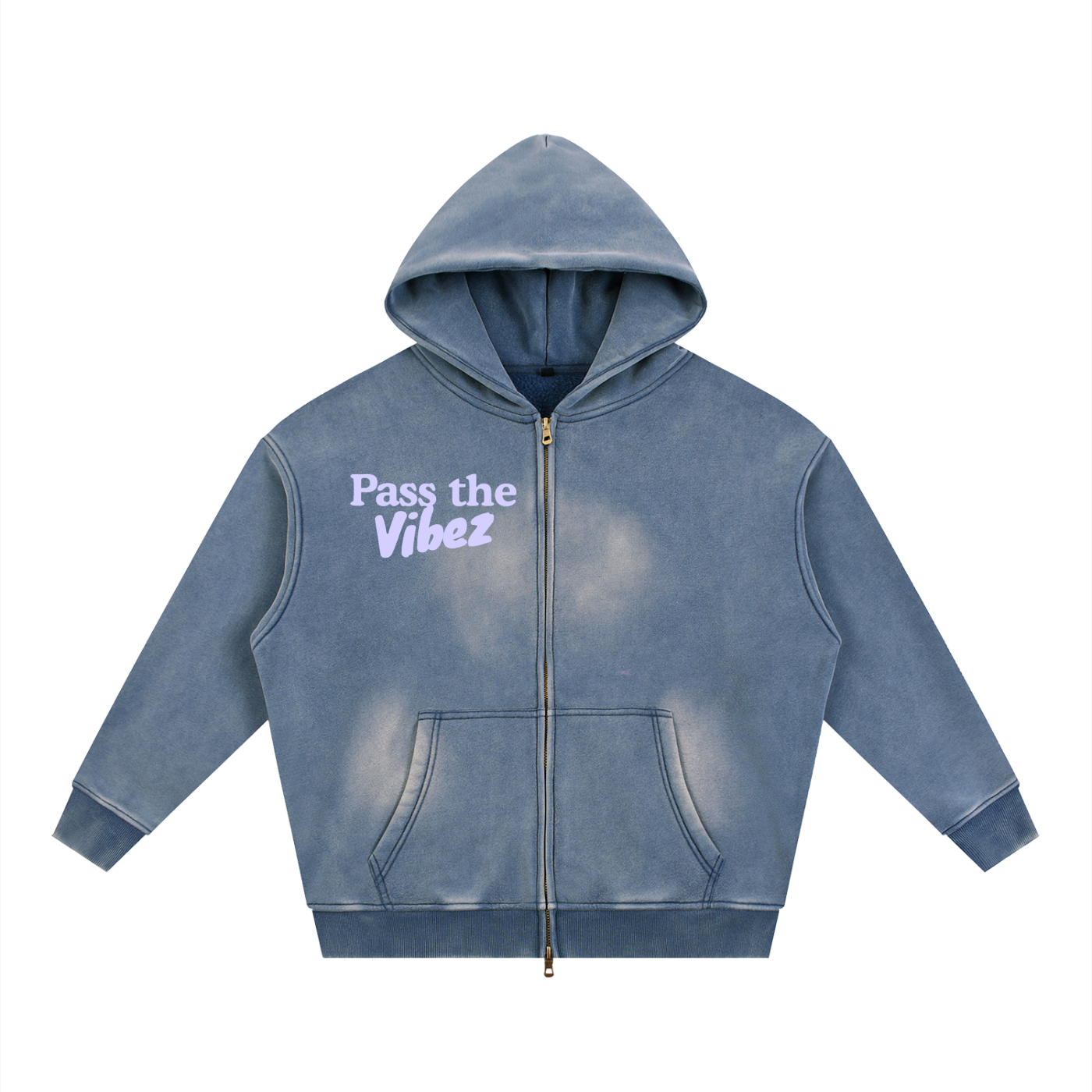 Sunfade Two-way Zipper Boxy Fleece Hoodie