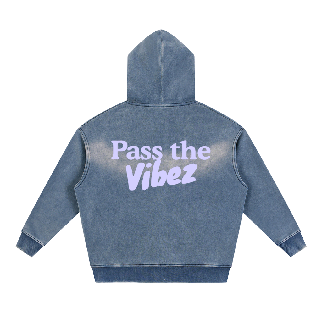 Sunfade Two-way Zipper Boxy Fleece Hoodie