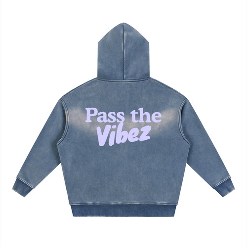 Sunfade Two-way Zipper Boxy Fleece Hoodie