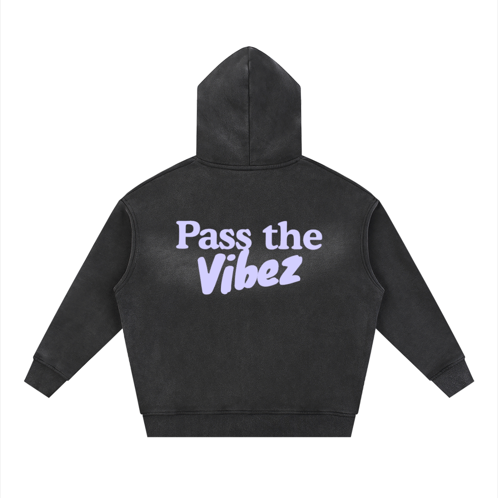 Sunfade Two-way Zipper Boxy Fleece Hoodie