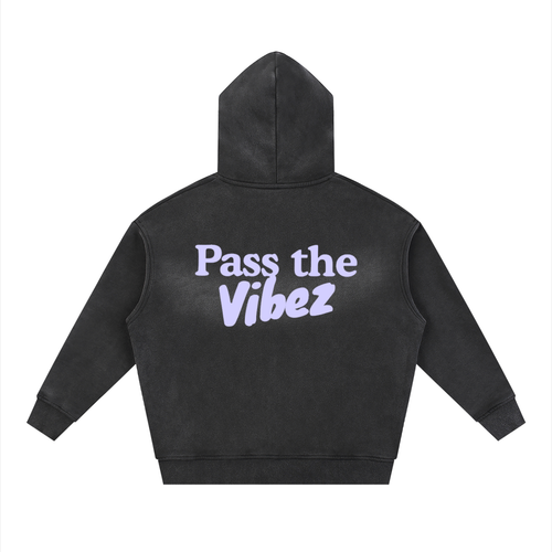 Sunfade Two-way Zipper Boxy Fleece Hoodie