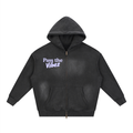 Sunfade Two-way Zipper Boxy Fleece Hoodie